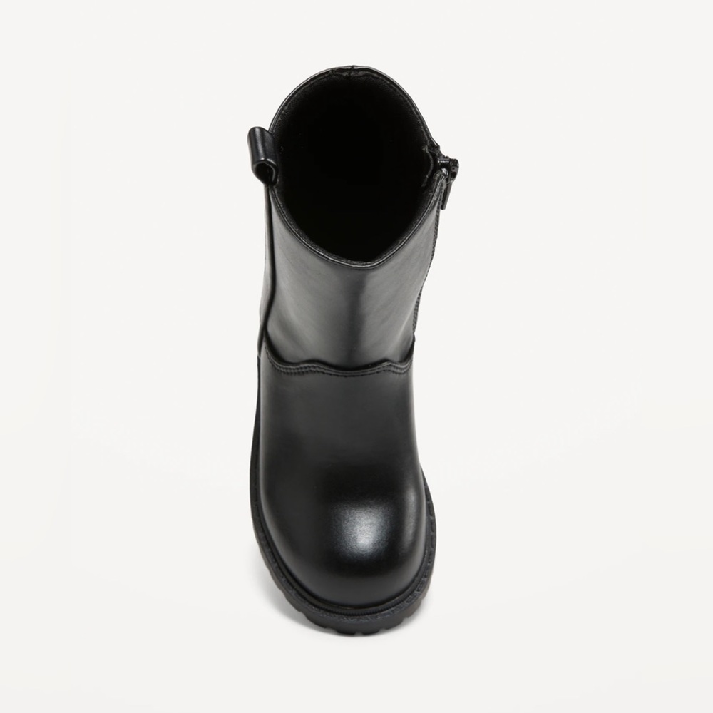🆕 RESERVED BB Old Navy Toddler Baby Girl’s Faux Leather Side Zip Boots Black - Picture 2 of 11